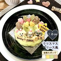 《犬用》わんこクリスマス★リース風ケーキ★米粉スポンジ