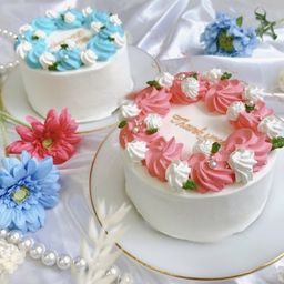 ◯ホワイトローズセンイルケーキ 4号《選べる9色｜薔薇｜韓国｜お好きなメッセージ✧》