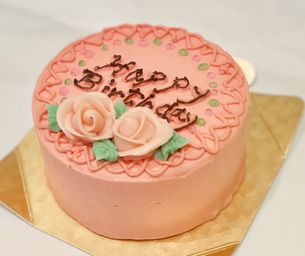 韓国風♪薔薇のセンイルケーキ4号12cm｜ピンク