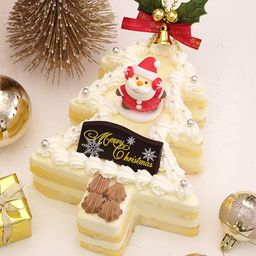 クリスマスケーキ ホワイトツリー 生クリーム 18×13cm whitetree-xmas