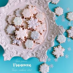 雪の結晶のアイシングクッキー 5枚入り