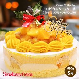 トロピカルムースクリスマスケーキ（パッションフルーツ&マンゴー） 5号【クリスマス】〔トロピカルムースケーキ〕 クリスマス2025