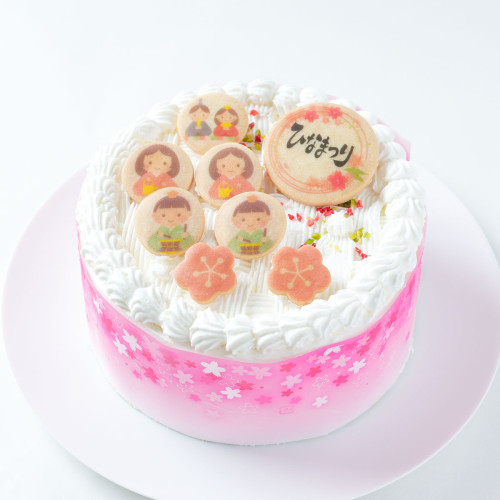 春の苺コンポートのデコレーションケーキ5号 3色 割引中 3280円→1640円