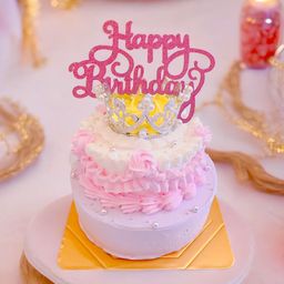 プリンセス豪華2段ケーキ♡カラー選択♪ 4号＆3号 センイルケーキ