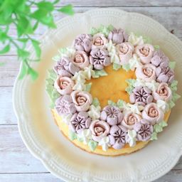 【4号】フラワーリース・チーズケーキ