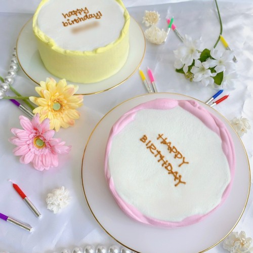 6本ろうそく付き✧デザインセンイルケーキ 3号《選べる9色｜バースデーケーキ｜韓国｜誕生日｜お好きなメッセージ❤︎》