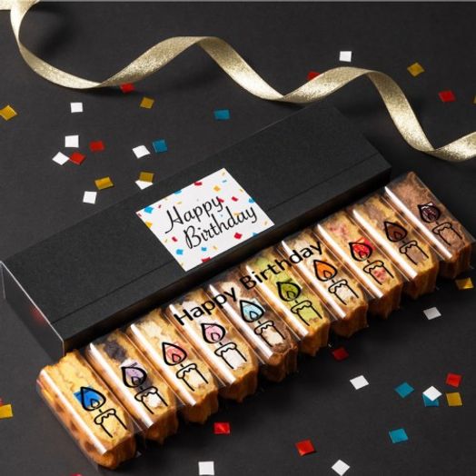 【送料無料】 誕生日シート付きワッフルケーキ10種セット