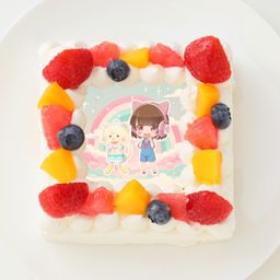 【TAMAchan】四角型写真ケーキ 4号 12cm