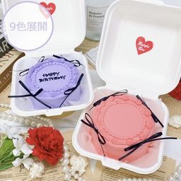 ◻︎ランチボックス入りパステルリボンケーキ【 カラバリ9色｜センイルケーキ｜韓国｜誕生日｜お好きなメッセージ 】