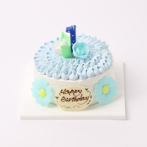 【菓子工房スグーリ】ファーストバースデー スマッシュケーキ ブルー 4号 12㎝