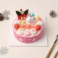 ピンクのユニコーンXmasケーキ 5号2024