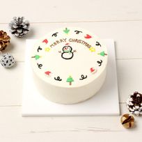 クリスマスの韓国風イラストケーキ4号 φ12㎝ クリスマス2024