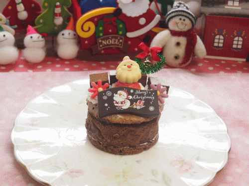 クリスマス 生チョコ飾りガトーショコラ３号 無料メッセージカードを選べます。2025クリスマス