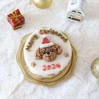 【犬用】わんちゃん用クリスマス似顔絵ケーキ クリスマス2024