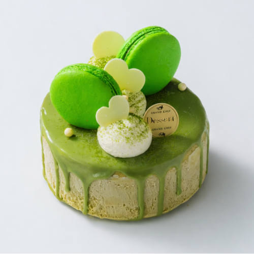 【Amange】上品な抹茶香る 濃厚ベイクドチーズケーキ 4号 高さ5cm×幅12cm｜ギフト・贈り物に