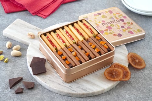 ピスタチオホワイト＆オレンジショコラのクッキーサンド缶  クリスマス2025