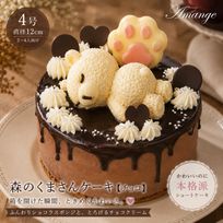 【チョコ】森のくまさんケーキ 4号（12cm）｜箱を開けた瞬間ときめく かわいい本格チョコレートケーキ
