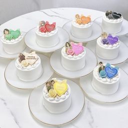 ◻︎ライトセミオーダー写真ケーキ 3号《選べる9色｜プリントケーキ｜センイルケーキ｜韓国｜リボン｜薔薇｜お好きな写真と色で♪》