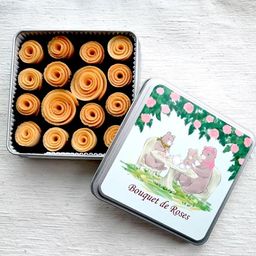 Bouquet de roses ばらの花のクッキー缶【角缶】 母の日2026