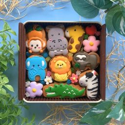 ※リボンラッピング付き【どうぶつDX ver】カラフルで可愛いアイシングクッキー缶