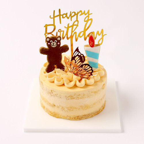 人参クリーム 低甘味低脂肪で体に優しい  エレガントネイキッドケーキ 選べるアイシング【当日配送OK】ファーストバースデー 5号 15cm スマッシュケーキとしても最適！