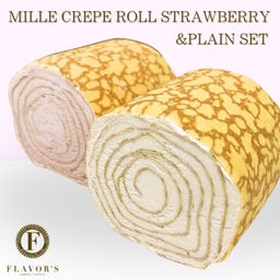 【京都フレーバーズ】アイスケーキとしても美味しい お得なセット ミルクレープロールいちごとプレーンのセット 誕生日プレゼント・贈り物 お中元2025