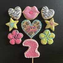 平成ギャル⭐︎ヒョウ柄とゼブラ柄のアイシングクッキーセット9点