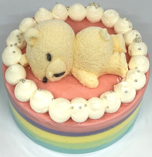 【レインボー限定】おやすみベアのはちみつレモンヨーグルトケーキ 4号｜誕生日・写真映え