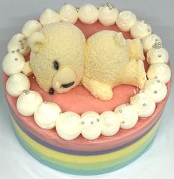 【レインボー限定】おやすみベアのはちみつレモンヨーグルトケーキ（4号）｜誕生日ギフト・写真映えスイーツ