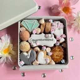 ウエディングギフト お花モチーフアイシングクッキー缶