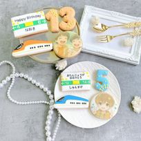 ◻︎新幹線お祝いプリントクッキーSET【選べる9色｜アイシングクッキー｜お好きなお写真とメッセージで♪】