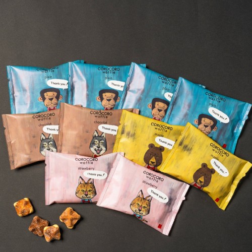 メッセージシール付きコロコロワッフルパック10袋セット -Thank you!-【プレーン】