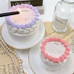 ◻︎丸型カレンダー バーンアウェイケーキ 3号《選べる9色｜センイルケーキ｜お好きな日付とメッセージ｜燃える演出♪》