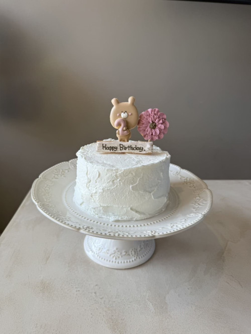 フラワーケーキハート型4号ピンク系（スクレ） | Cake.jp