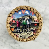 写真ケーキフリル絞りチョコ 4号 12cm