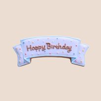 Happy Birthdayプレート（パステル）アイシングクッキー