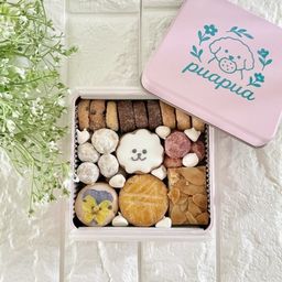 puapuaオリジナルビションのクッキー缶