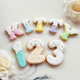 【アルファベット・数字】アイシングクッキー(ドリップ)