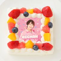 【ボンボンTV】えっちゃん 四角型写真ケーキ 4号 12cm