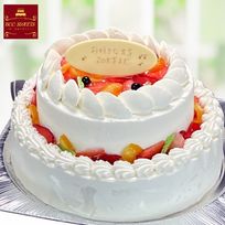 大型 誕生日ケーキ 2段（7号と5号）N0.1651 /バースデーケーキ、ウエディングケーキ、パーティーケーキ