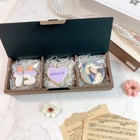 ◻︎セレブレイト・クッキーBOX（プリントクッキー＋ハート型メッセージプレート＋キャンドルナンバークッキー2枚まで）《選べる9色♪》