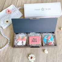 ◻︎セレブレイト・クッキーBOX（プリントクッキー＋チェックメッセージプレート＋キャンドルナンバークッキー2枚まで）《選べる9色♪》