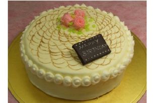 【店頭受取】 レース上のバラ、バターデコレーションケーキ 5号