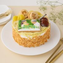 【店頭受取】【プリントクッキー付】モンブランデコレーション 4号 12cm 