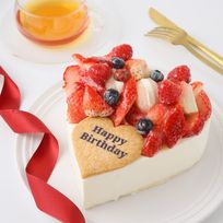 【店頭受取】バニラアイスクリームのハート型デコレーションアイスケーキ 5号 15cm