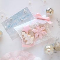【店頭受取】クリスマスアイシングクッキー 3枚ギフトセット（ピンク・ツリー）