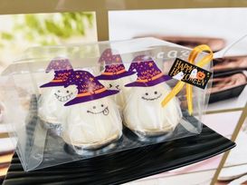 【店頭受取】子供喜ぶ！可愛い おばけ大福 ハロウィンギフト 4個 ハロウィン2025