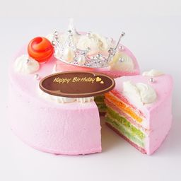 【店頭受取】【お菓子工房アントレ】ティアラレインボーケーキ 5号
