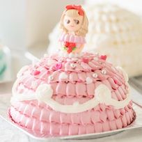 【店頭受取】世界に一つだけ 自分で飾り付けのできる プリンセスケーキ 5号 プリティーガール/ピンク 誕生日ケーキ バースデーケーキ ひな祭り