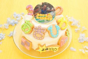 【店頭受取】純生苺ショート フォトケーキ ひらがなアイシングクッキーケーキ 写真ケーキ 4号 12cm ※ひらがなタイプ登場しました！ 【お好きなイラストも人気です】